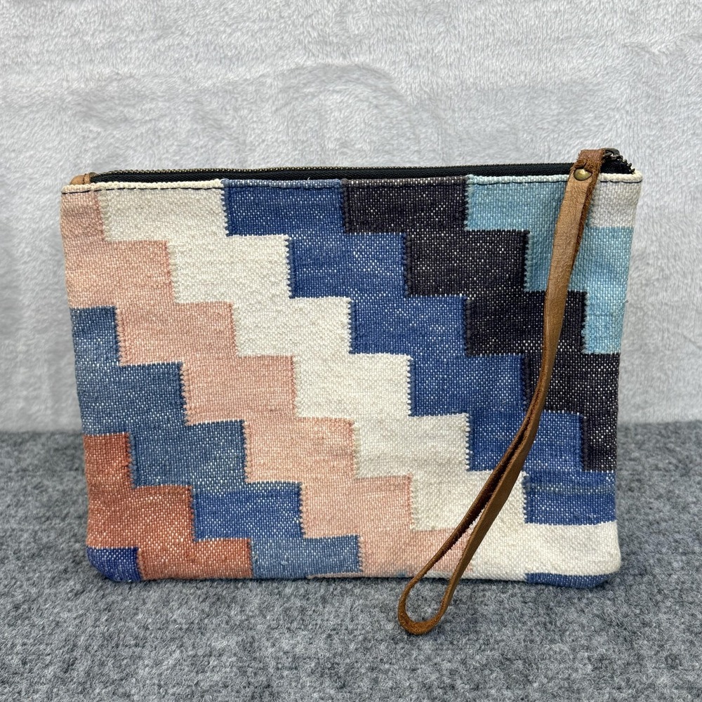 Boho Gypsy Clutch Wristlet Strap Kleine Ibiza‎ Woven Geometric Zip Lined Casual